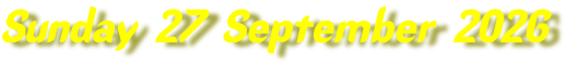 Sunday 27 September 2026