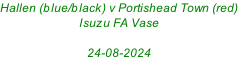 Hallen (blue/black) v Portishead Town (red) Isuzu FA Vase  24-08-2024