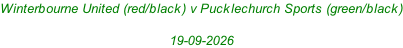 Winterbourne United (red/black) v Pucklechurch Sports (green/black)  19-09-2026